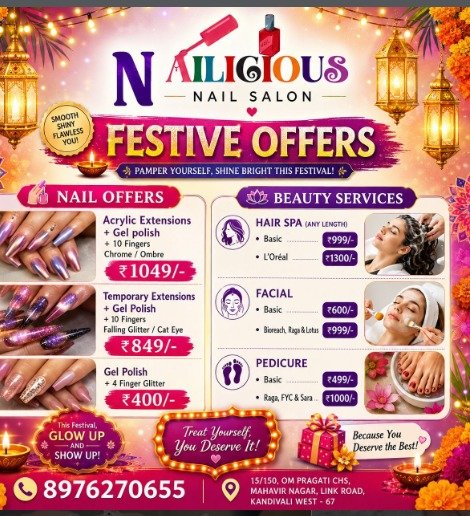 Nailicious festive nail and beauty offer